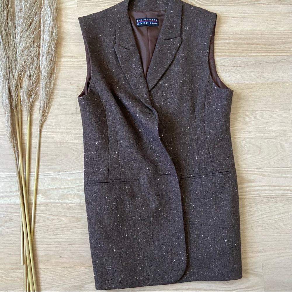 Brown Sleeveless Blazer - Picture 6 of 9